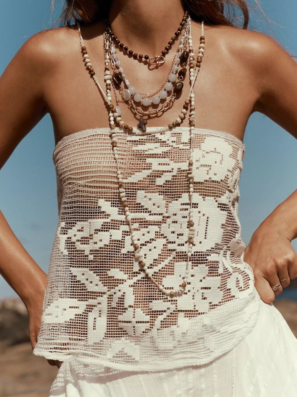 Single Layer Semiprecious Necklace